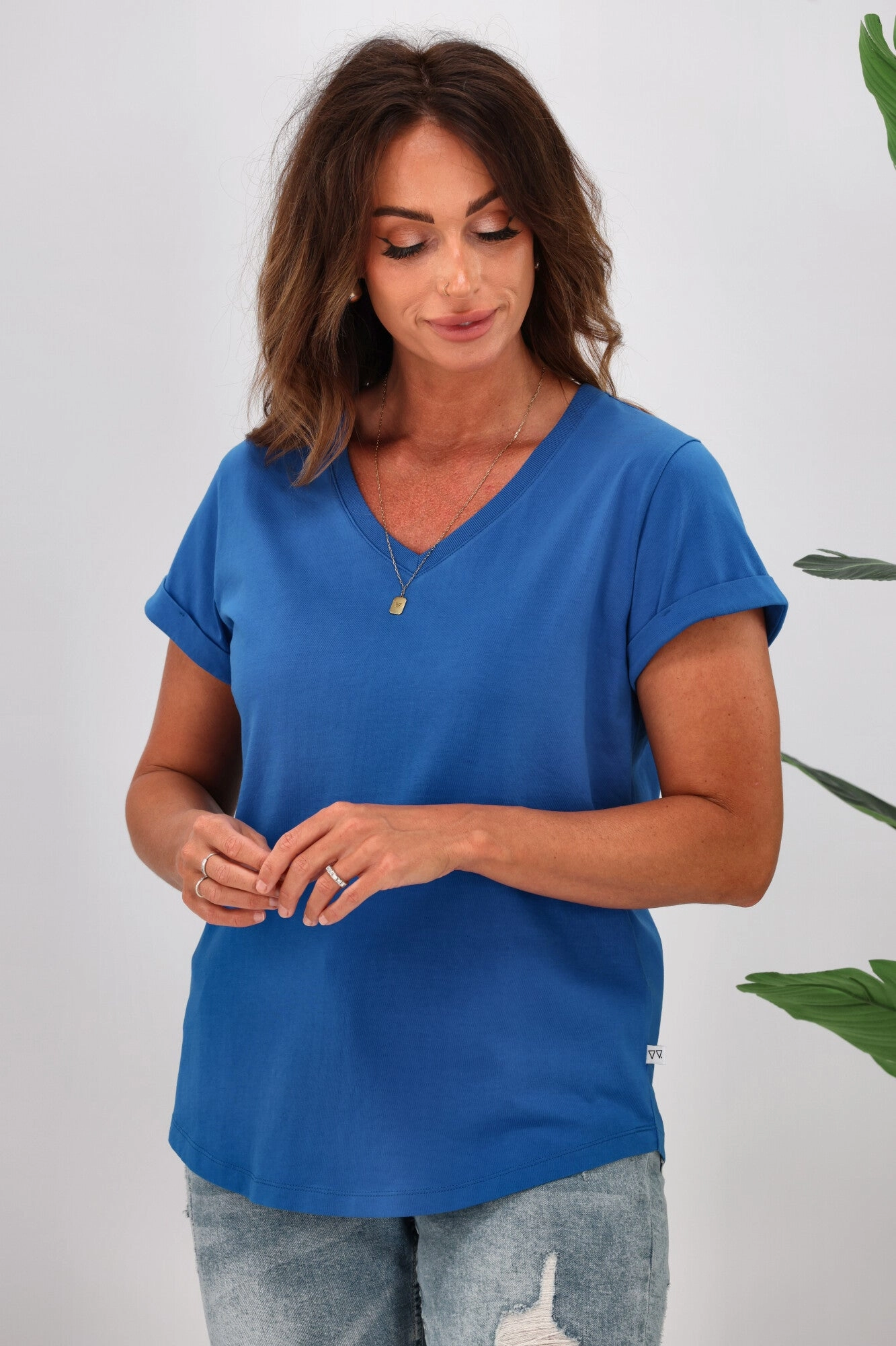 Shine On Essentials V Tee Cobalt Blue