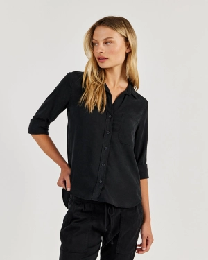 Shirt Tail Button Down - Vintage Black