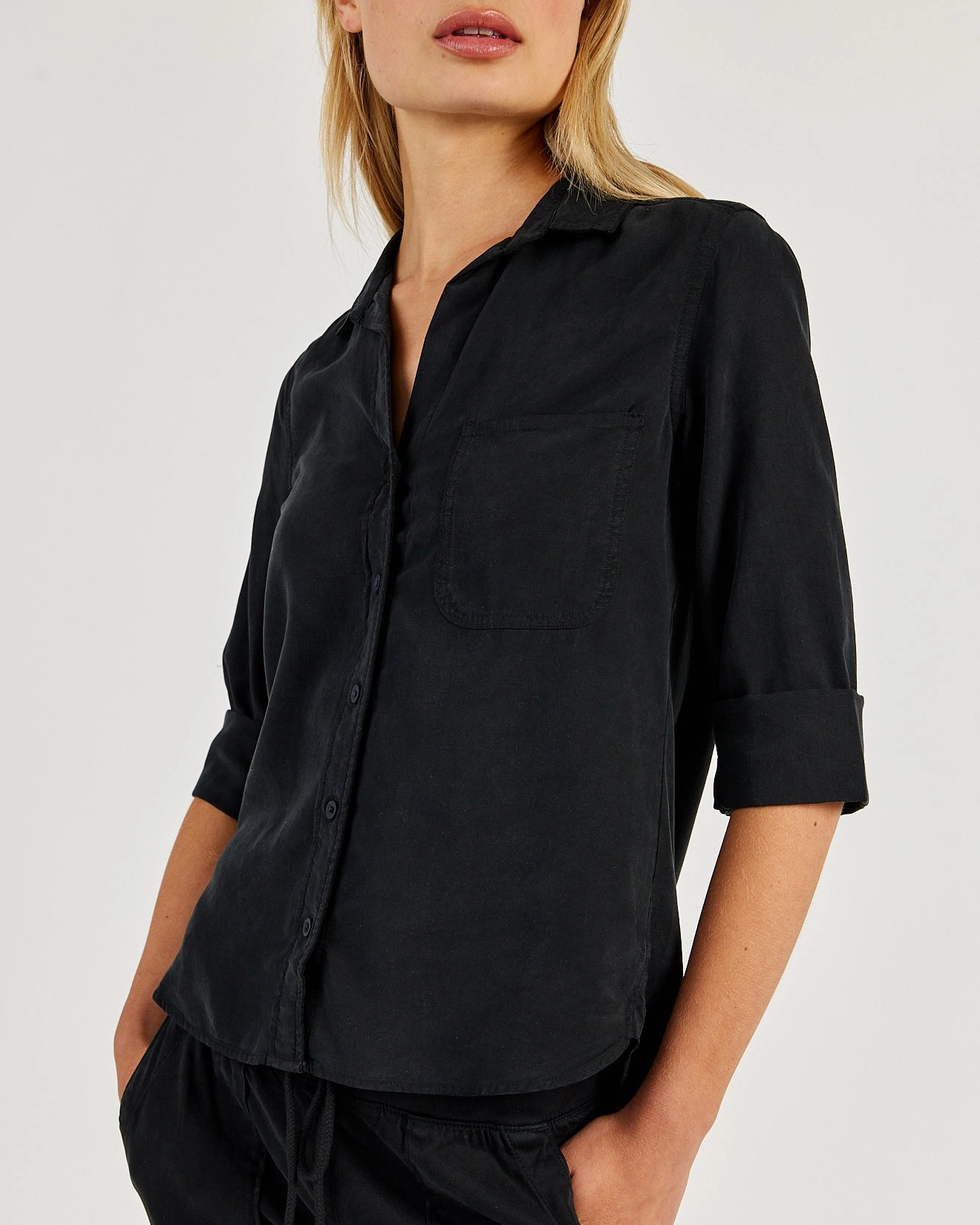 Shirt Tail Button Down - Vintage Black