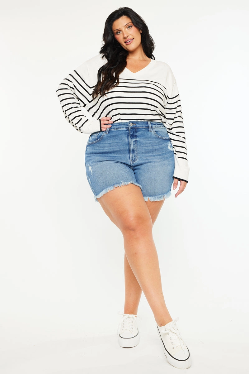 Sky Essentials High Rise Shorts (Plus Size)