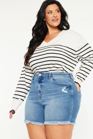 Sky Essentials High Rise Shorts (Plus Size)