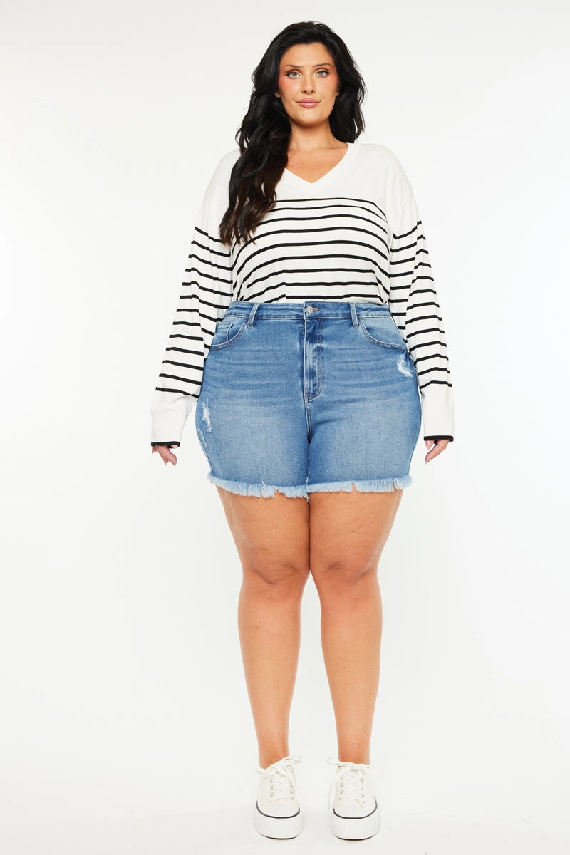 Sky Essentials High Rise Shorts (Plus Size)
