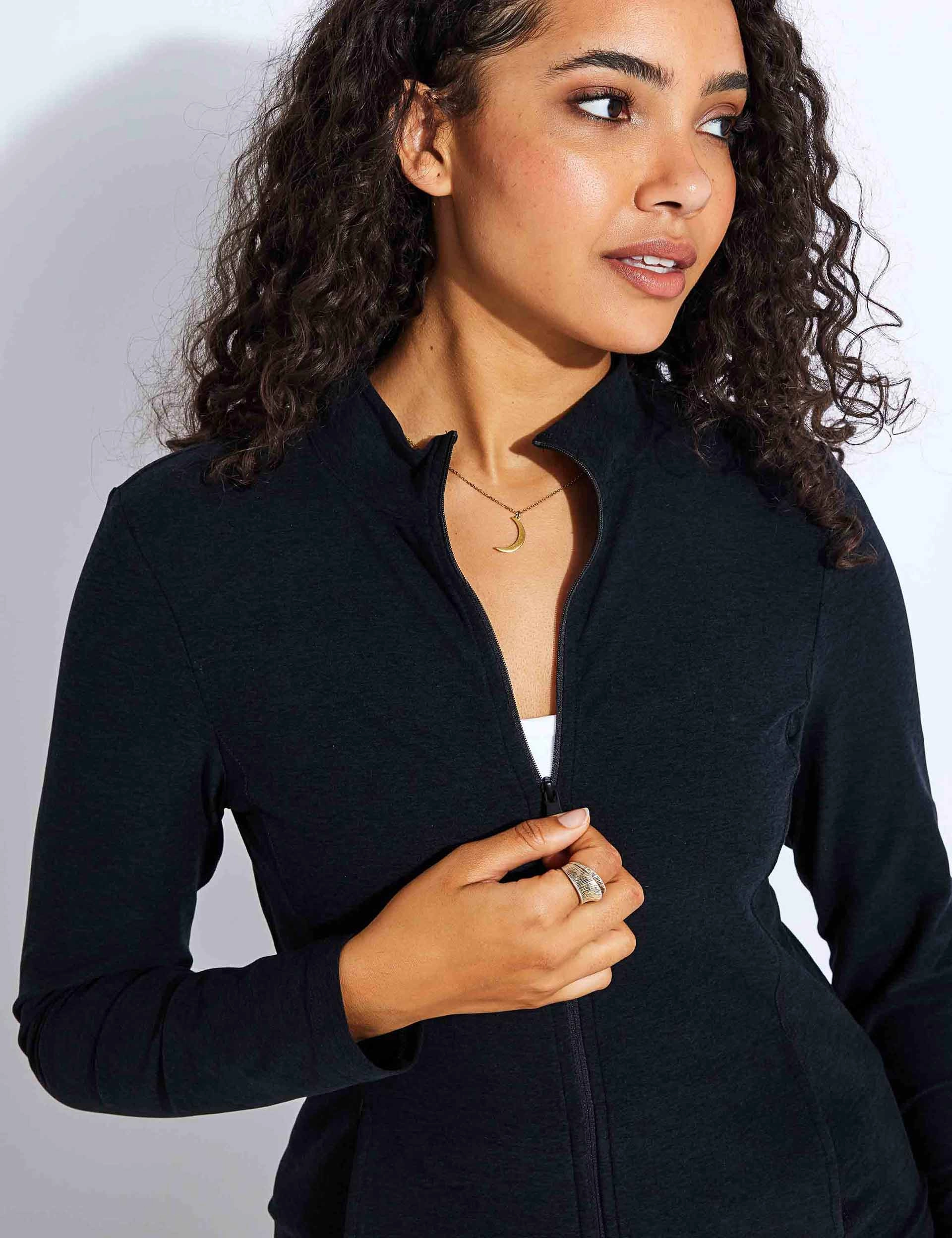 Spacedye On The Go Mock Neck Jacket - Darkest Night