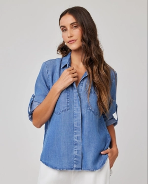 Split Back Button Down - Moonlit Haze Wash