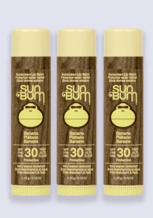 Sun Bum Original SPF 30 Sunscreen Lip Balm – Banana 4.25g 3 Pack