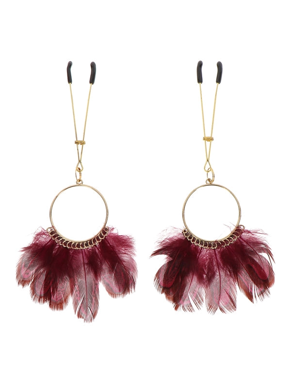 Taboom Nipple Clamps With Feathers