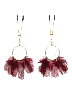 Taboom Nipple Clamps With Feathers