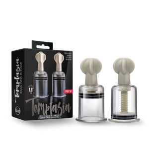 Temptasia By Blush® | Clit & Nipple Large Twist Suckers Set of 2 Clear Pump
