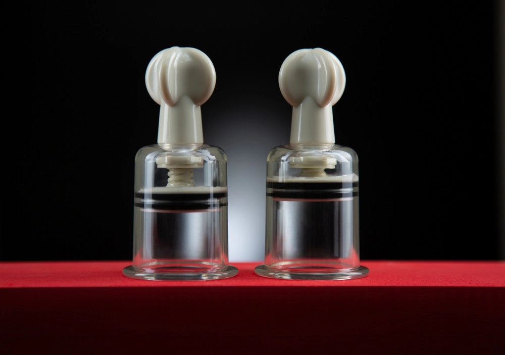 Temptasia By Blush® | Clit & Nipple Large Twist Suckers Set of 2 Clear Pump