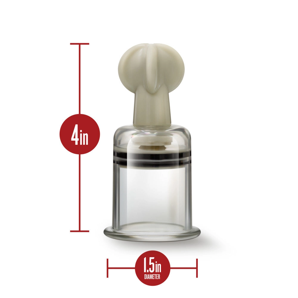 Temptasia By Blush® | Clit & Nipple Large Twist Suckers Set of 2 Clear Pump