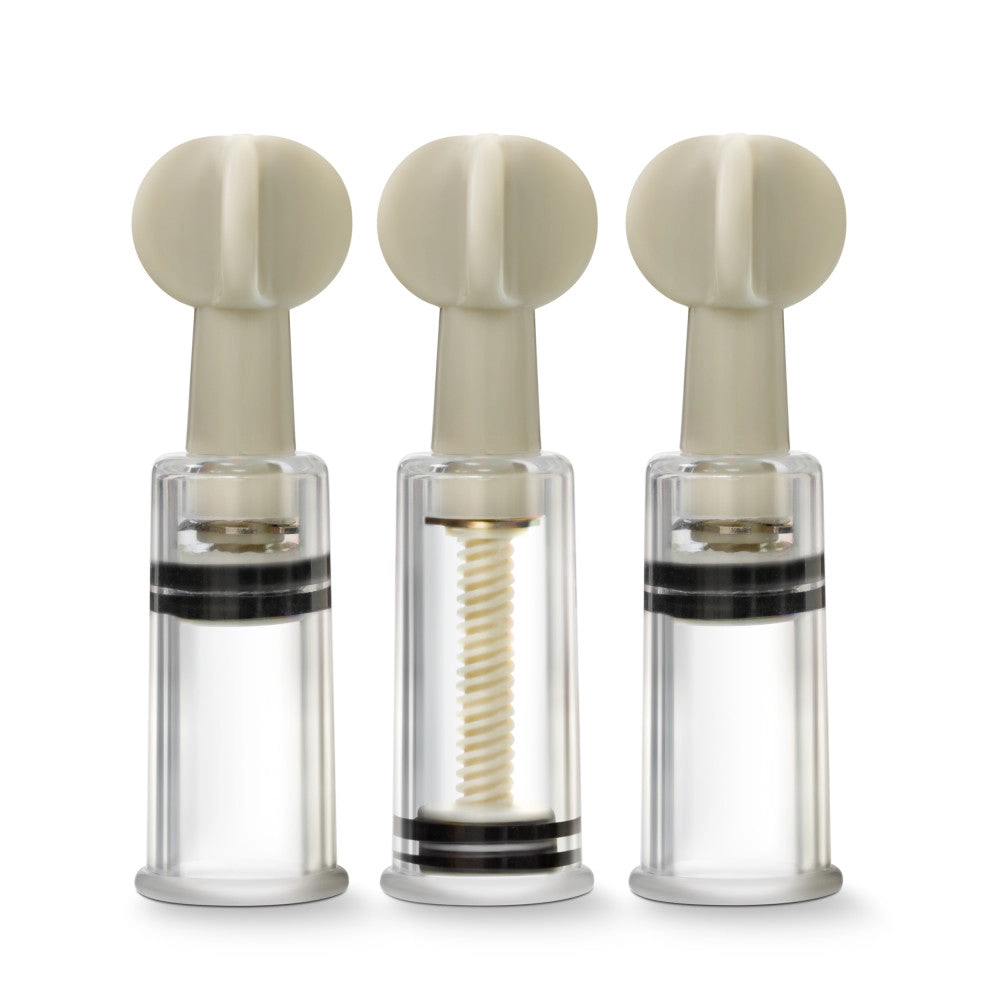 Temptasia By Blush® | Clit & Nipple Twist Suckers Set of 3 Clear Pump