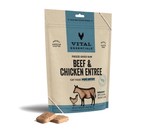 Vital Essentials Beef & Chicken Entree Mini Patties Freeze-Dried Raw Cat Food