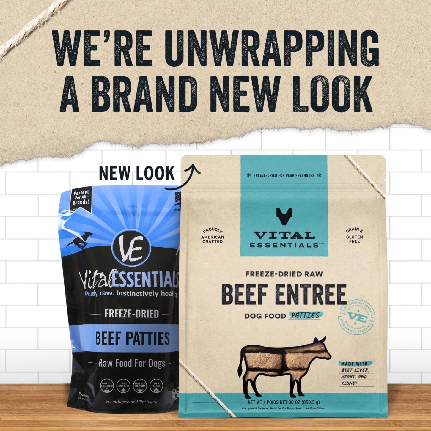 Vital Essentials Beef Entree Patties Freeze-Dried Raw Dog Food