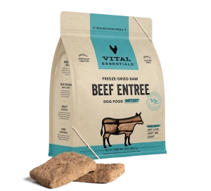 Vital Essentials Beef Entree Patties Freeze-Dried Raw Dog Food
