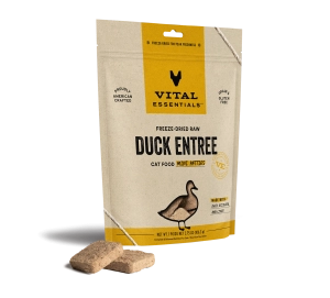 Vital Essentials Duck Entree Mini Patties Freeze-Dried Raw Cat Food