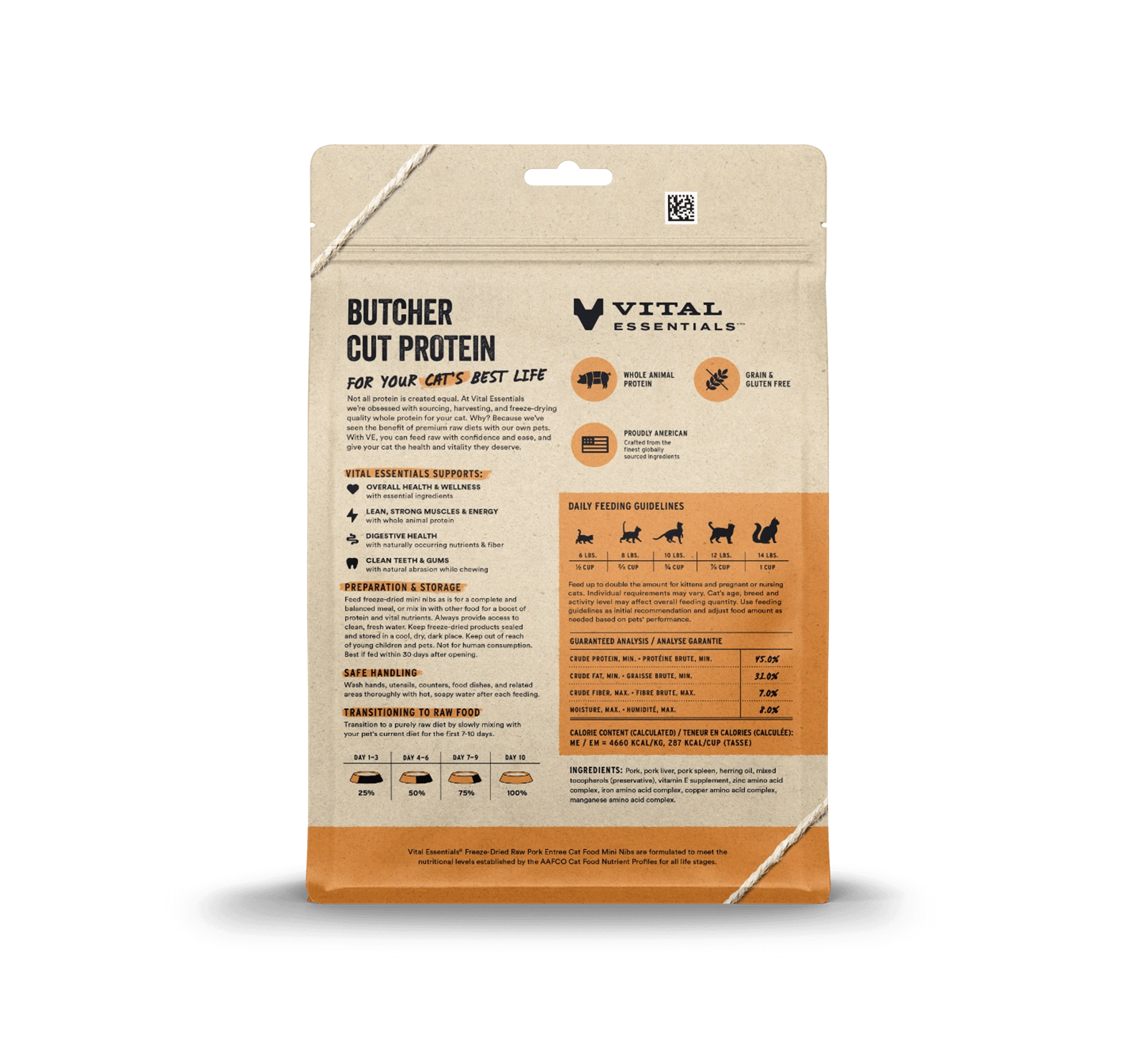 Vital Essentials Pork Entree Mini Nibs Freeze-Dried Raw Cat Food