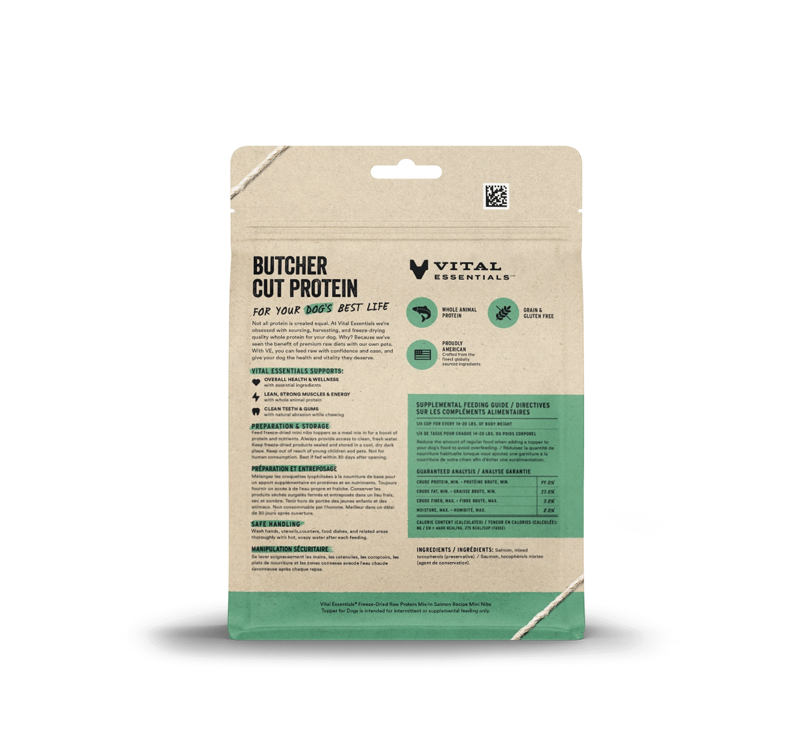 Vital Essentials Salmon Recipe Freeze-Dried Raw Protein Mix-In Mini Nibs Topper For Dogs