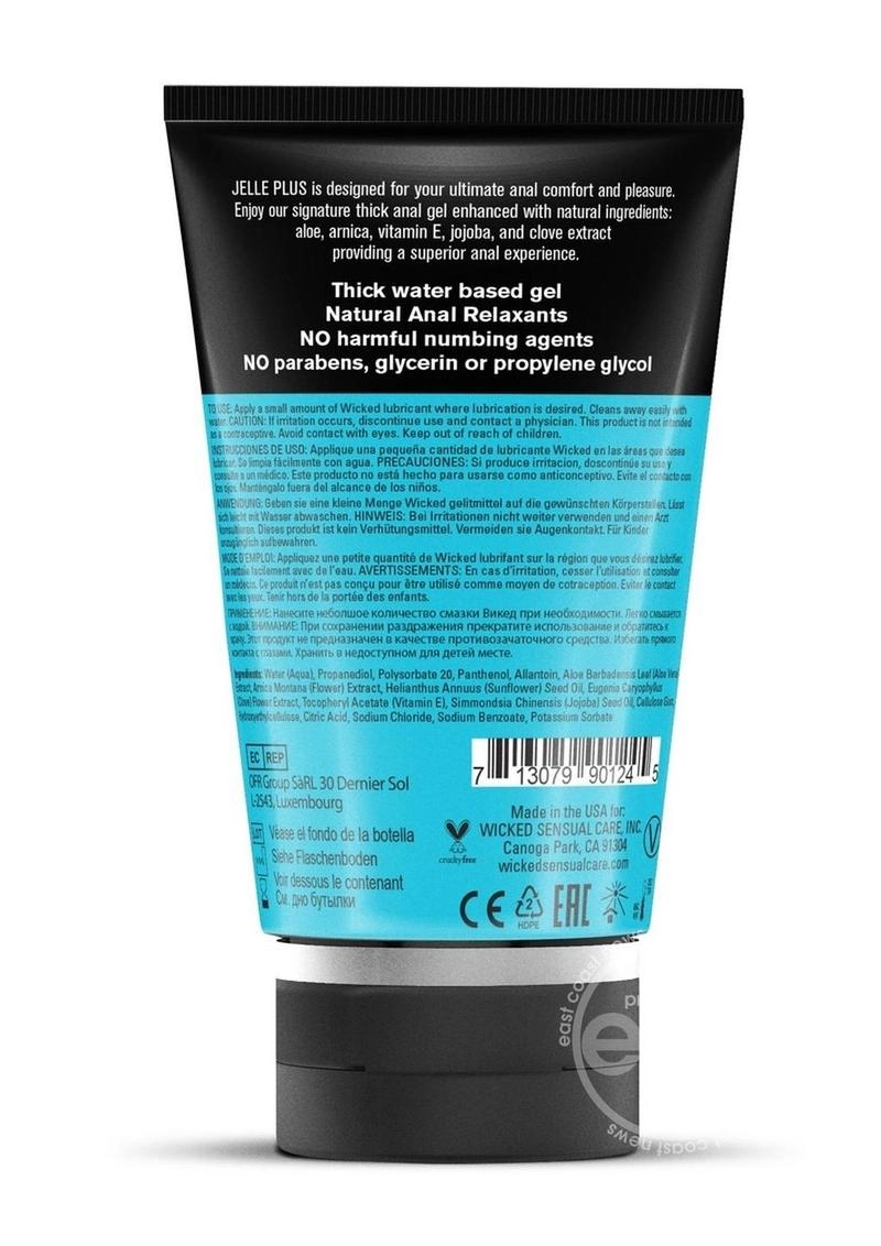 Wicked Jelle Plus Water Based Anal Lubricant with Relaxants