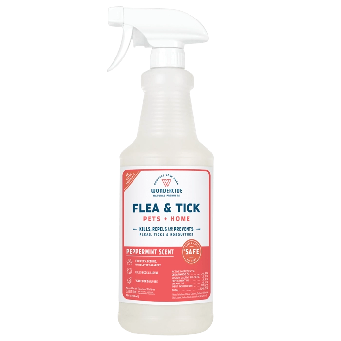 Wondercide Peppermint Flea and Tick Spray for Pets   Home